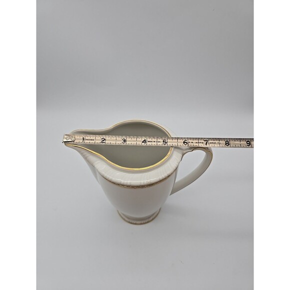Rorstrand Sweden Porcelain Pitcher Fine China White & Gold Trim 6.5" #521 - Picture 9 of 11